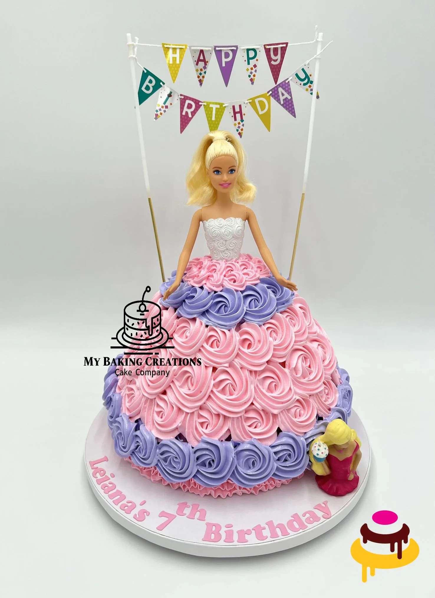 Custom Barbie doll sculpted birthday cake Bay Area bakery
